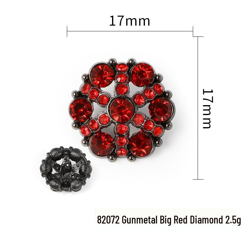 Luxury Rhinestone Metal Retro Buttons - Colorful Hollow Diamond Design with Alloy Base, Decorative Accessories