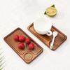 Wooden Tea Coffee Tray Fruit Dessert Candy Dish Wooden Decorative Bread Snack Cake Food Dish Tray Tableware