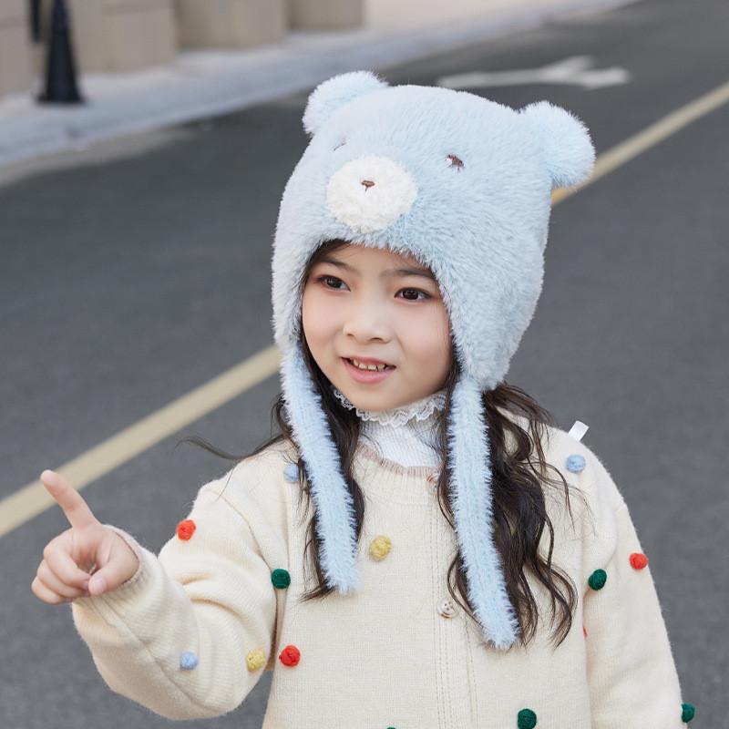 Childrens Cute Animal Pattern Knit Cap With Windproof Features For Winter Activities