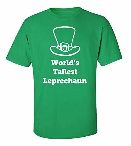 Funny St. Patrick s Day World s Tallest Leprechaun Adult Short Sleeve Tee Shirt M
