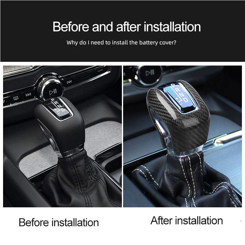 For Volvo XC60 XC90 S90 V90 S60 V60 gear head gear shift sleeve carbon fiber gear lever sleeve gear decoration