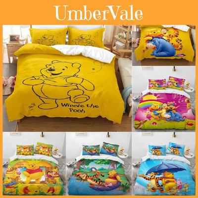 Pooh Bear Children Bedding Set With Active Dyeing For Toddler Bed Decor