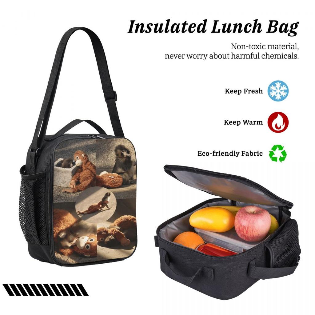 3Pcs Monkey Punch Baby Monkey Holding Toy Backpack Set for Kids Pencil Boxes Bookbag Sets with Lunch Box