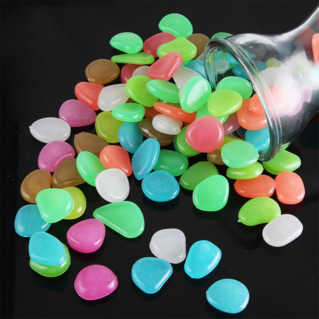 50pcs Resin Luminous Stones Fish Tank Aquarium Decor Luminous Stones Home