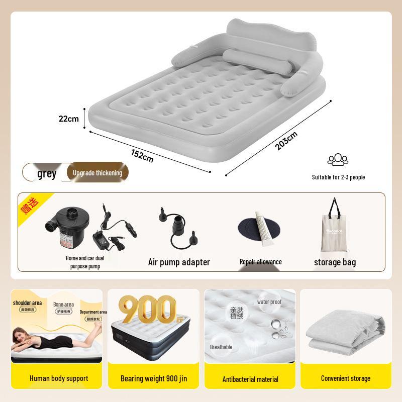 Inflatable Double Mattress with Electric Air Pump - Portable for Home and Outdoor Use
