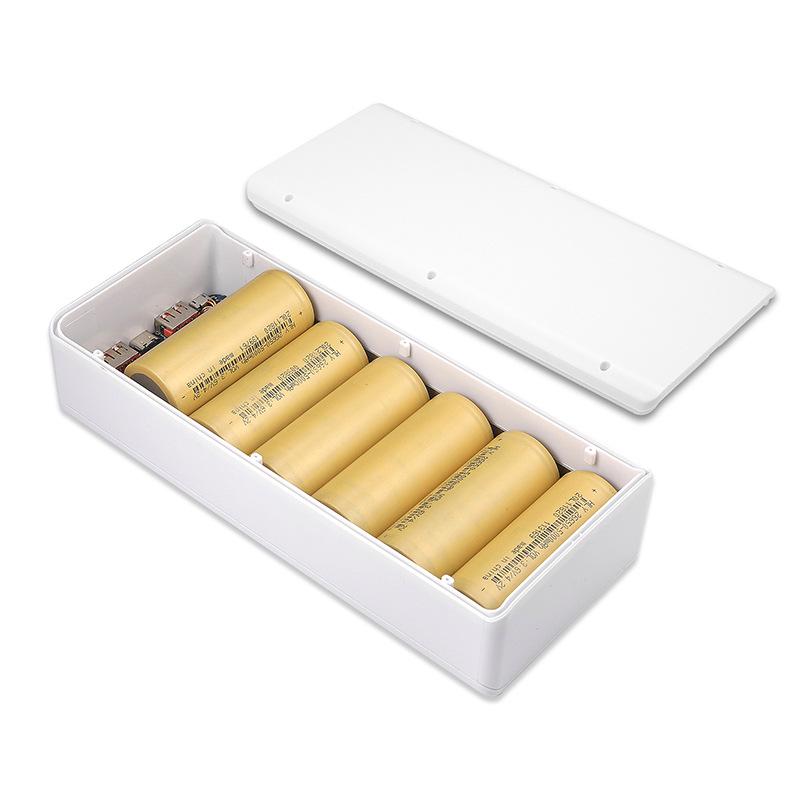 Solderless 6-Cell 26650 Battery Box Quick Charge PD Power Bank Shell Kit