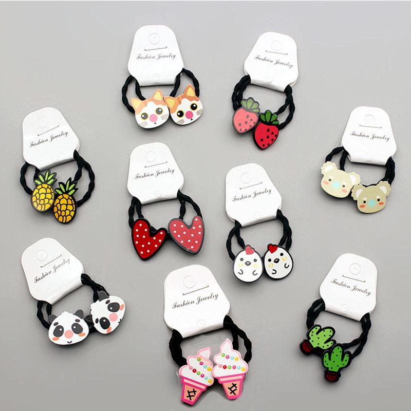 2 vnt/rinkinys Elastinės plaukų juostelės vaikams Scrunchies Plaukų uodegos mergaitėms Mini plaukų aksesuarai