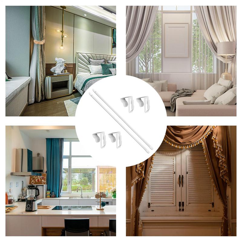 Extendable Curtains Rod Extendable Drapery Rods For Window No Punching Home Supplies With 4 Hooks For Kitchen Bedroom Living