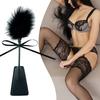 Yousheng Feather Teaser Faux Leather Paddle 2-in-1 BDSM Sensation Tool for Couples' Roleplay Soft Turkey Feathers Firm Dual Sided Slapper for