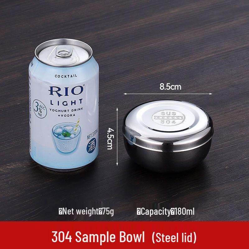 304 Stainless Steel Food Sample Box with Lid - Small Dish for Kitchen and Canteen Use