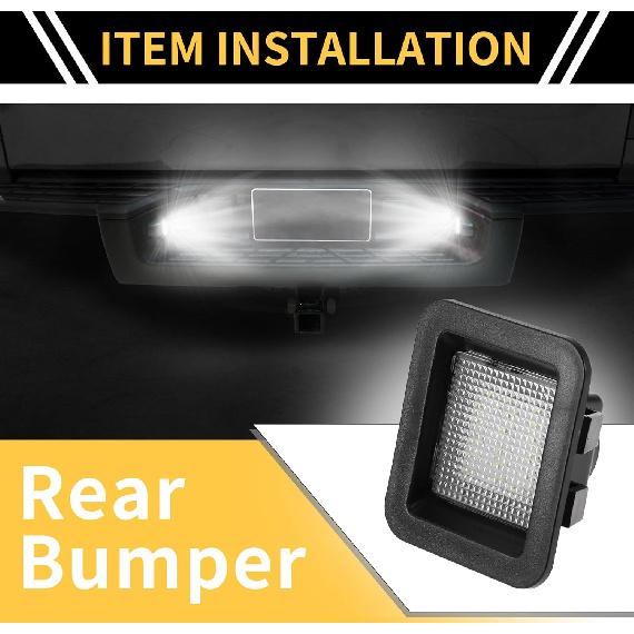 

2 Pcs LED License Plate Light Tag Lamp Assembly for Ford F-150 2015-2023 No.FL3Z13550A White 6500K White Lens