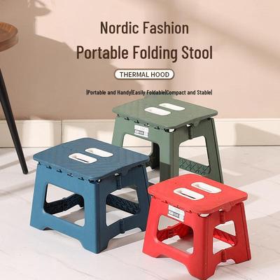 Plastic Foldable Stool - Thickened, Portable for Kids & Adults, Ideal for Outdoor Use & Street Vendors.