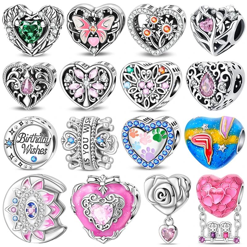 Sweety Copper Charms Love Butterfly Rose Green Zircon Pendant Beads Fit 4Mm Bracelets Diy Fine Jewelry Making