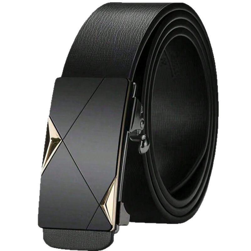 2025 Men's Fashion Leather Belt - Toothless Automatic Buckle, Trendy & Versatile for Casual & Business Wear