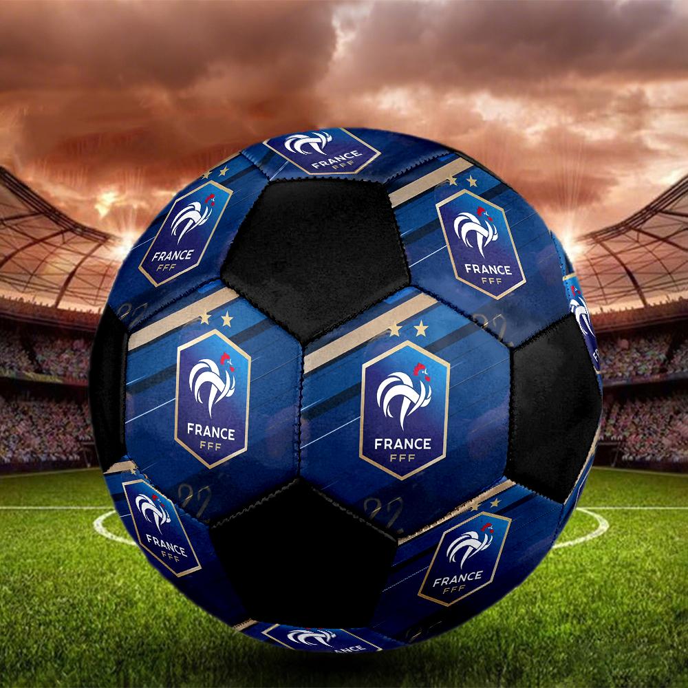 TAGLIA 5 Pallone da Calcio Federazione Calcistica Francese Colorato Per Tutte le Età Cucito a Macchina PVC Pronto per la Competizione Resistente Alta Rimbalzabilità