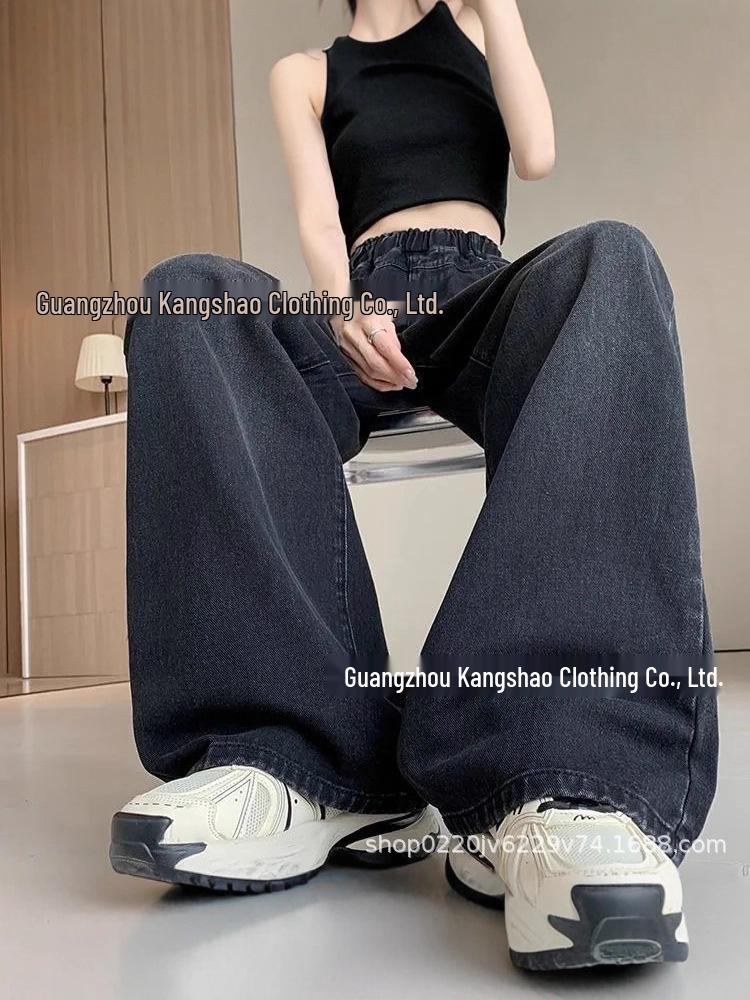 

Women s Plus Size High Waist Black Denim Pants with Fleece Lining - Straight, Wide, Loose Fit for Slimming. Suitable for Students, Fits Up to 180 Jin. L (105-125 jin)