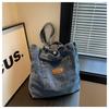 Lazy Wind Retro Denim Tasche 2025 Neue Geprägte Schulter-Tragetasche