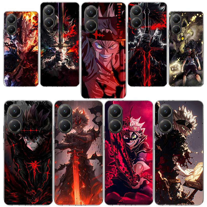 Black C-Clovers Anime Phone Case for Xiaomi Poco X7 X6 X5 X3 Pro F7 Ultra F6 F5 F4 Gt X4 Nfc M6 M5S M4 M3 M5 Soft Silicone Cover