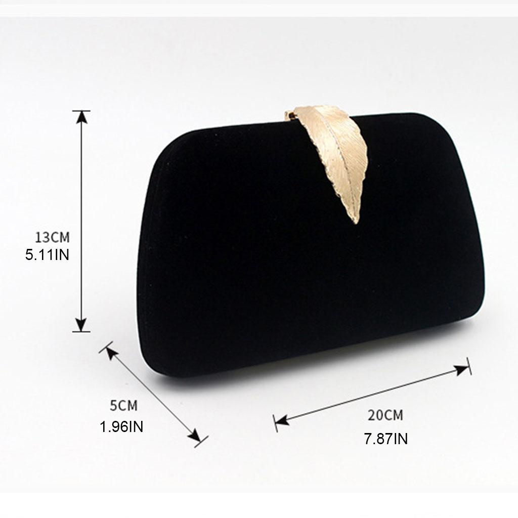 Elegante Abend-Clutch-Taschen Samt-Handtasche Handtasche mit Blatt-Schnalle Ketten-Schultertasche Cocktail-Hochzeitsfeier Abschlussball-Tasche