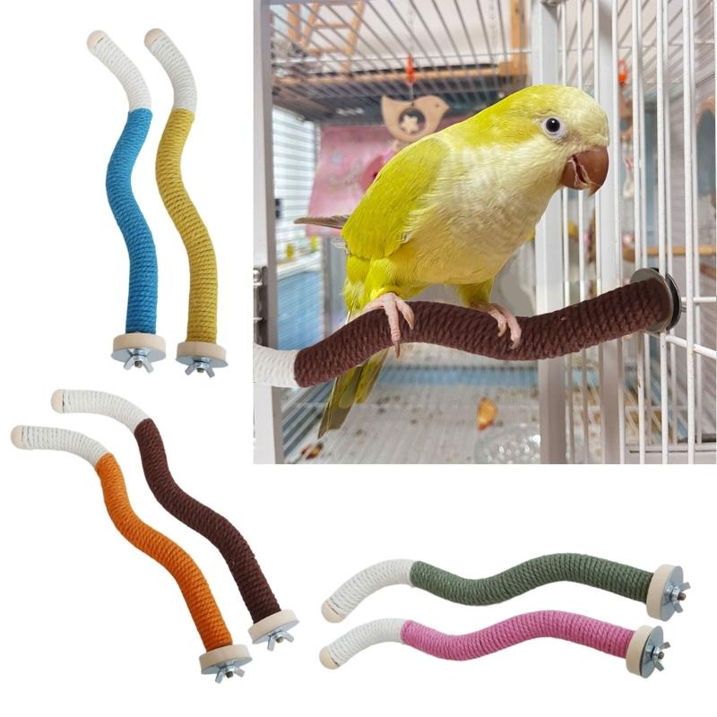 2er-Pack Papageien Sitzstangen Krallen Schleifen Flexibler Haustier Vogel Sitzstock für Nymphensittiche, Kakadus, Loris, Aras