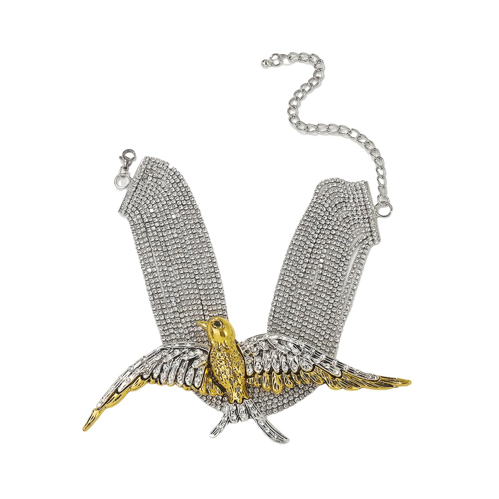 

Stylish Multi tiered Necklace with Eye catching Bird Swallow Pendant and Sparkling Diamonds for Daily Wear Dares Parties 1