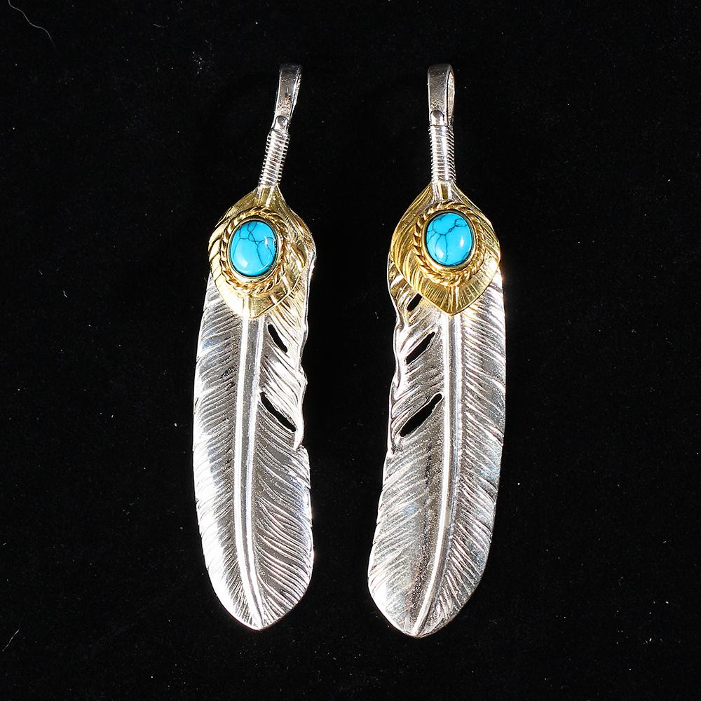 

Ювелирные изделия из стерлингового серебра S925 в стиле ретро, ​​тайское серебро, корейская версия, мужская и женская подвеска с сапфировым пером