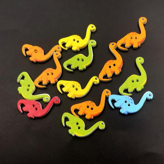 50 sztuk Cute Cartoon Dinosaur album do scrapbookingu diy drewniane guziki torby ubrania do szycia wystrój