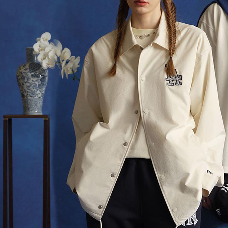 New Era FW24 Blue And White Porcelain Series MLB Los Angeles Dodgers Loose Fit Embroidered Logo Button Long Sleeve Jacket Unisex Jacket 14385265