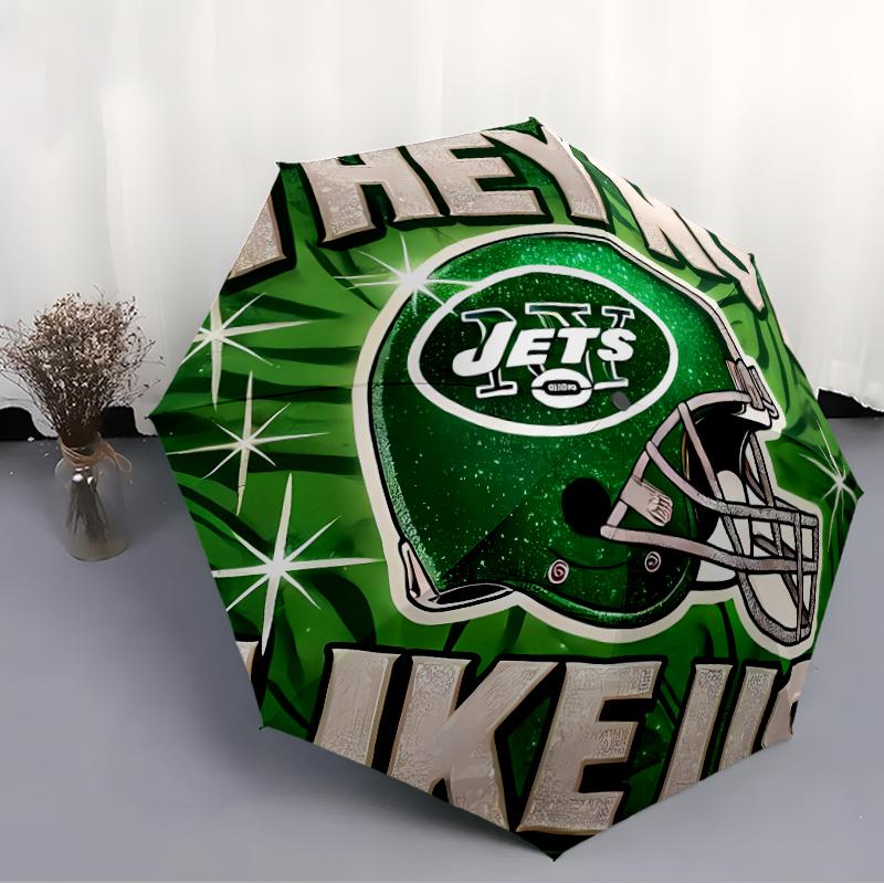 Printed New York Jets logo Folding Umbrella,Outdoor,Leisure,And Travel Umbrella,Durable Umbrella Fabric,Birthday And Holiday Gift