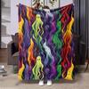 Rainbow Ghost Party Blanket Reversible Flannel Throw for Playful Spirits AllSeason Comfort Whimsical Halloween Gift