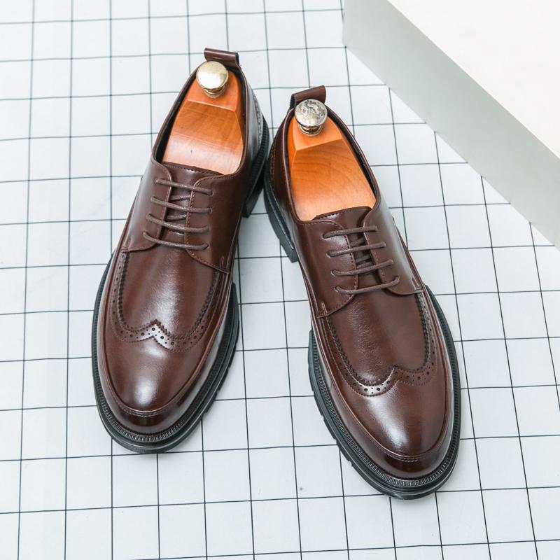 Trend Casual Business Shoes Men Wedding Leather Shoes Man Office Social Party Leather Shoes Classic Brogues Men'S Dress Shoes