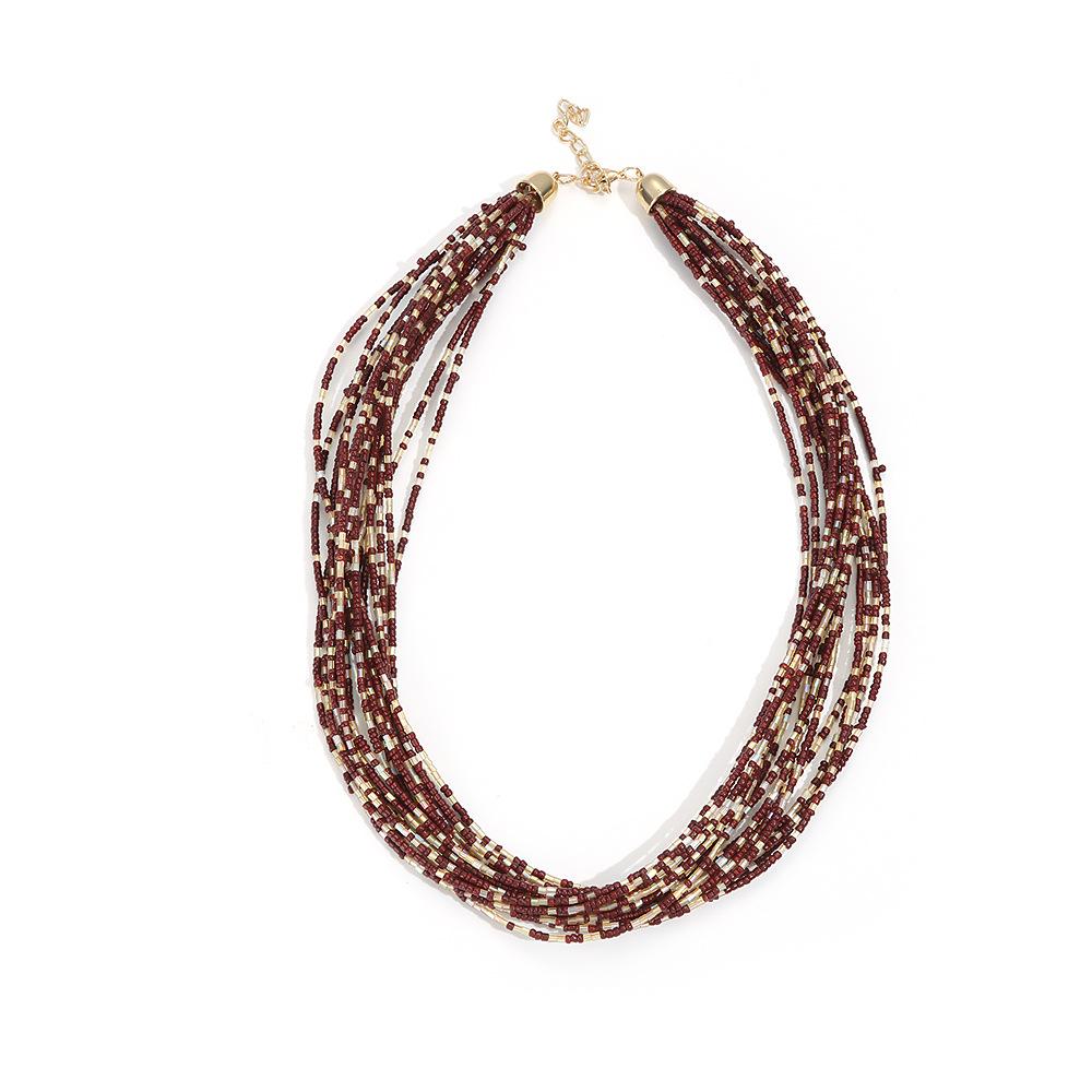 Bohemian Multi-layer Colorful Bead Choker Necklace for Women