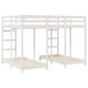 Triple Deck Bunk Bed Frame White 140 X 200 Cm