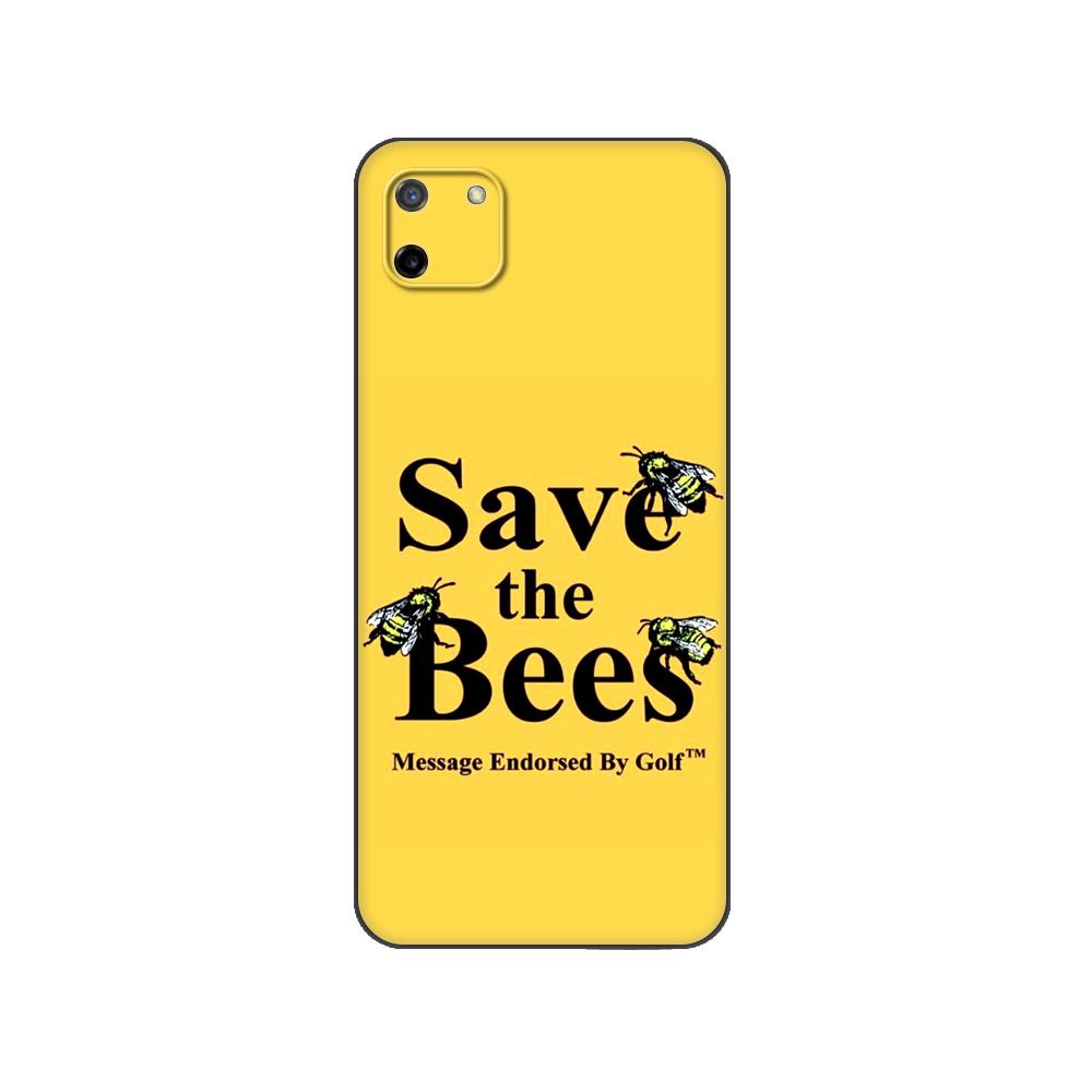 Black Tpu Case For OPPO Realme C11 Case For Realme C 11 RealmeC11 Back RMX2185 Case Cover Bee Art Print Cute Cartoon Floral