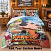 Naruto Custom Name 3Pcs Bedding Set 1 Bed Sheet 2 Pillowcases Bedroom Home Decor