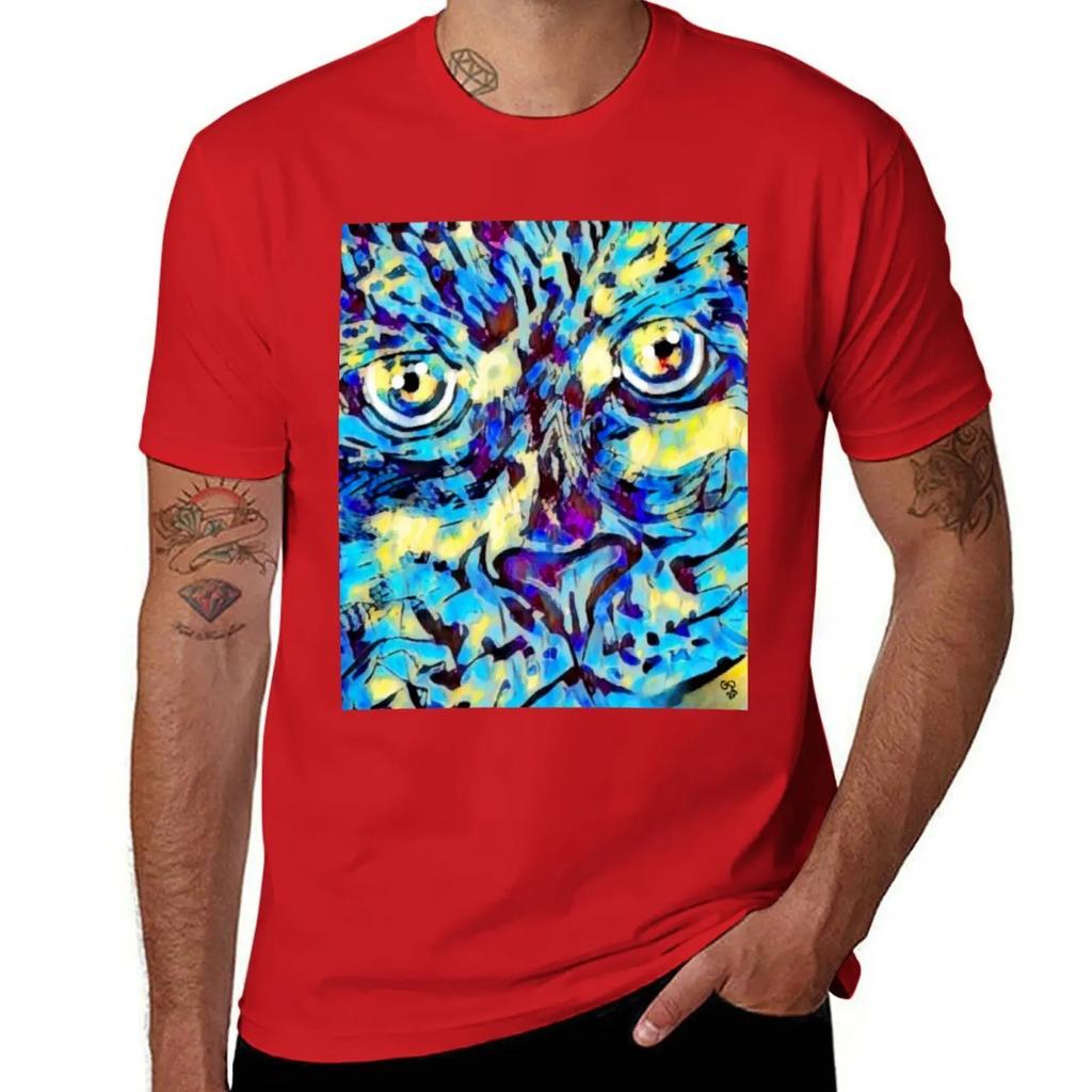 Enigmatic Gaze - Abstract Feline Art T-Shirt cute clothes anime boys whites heavyweight t shirts for men