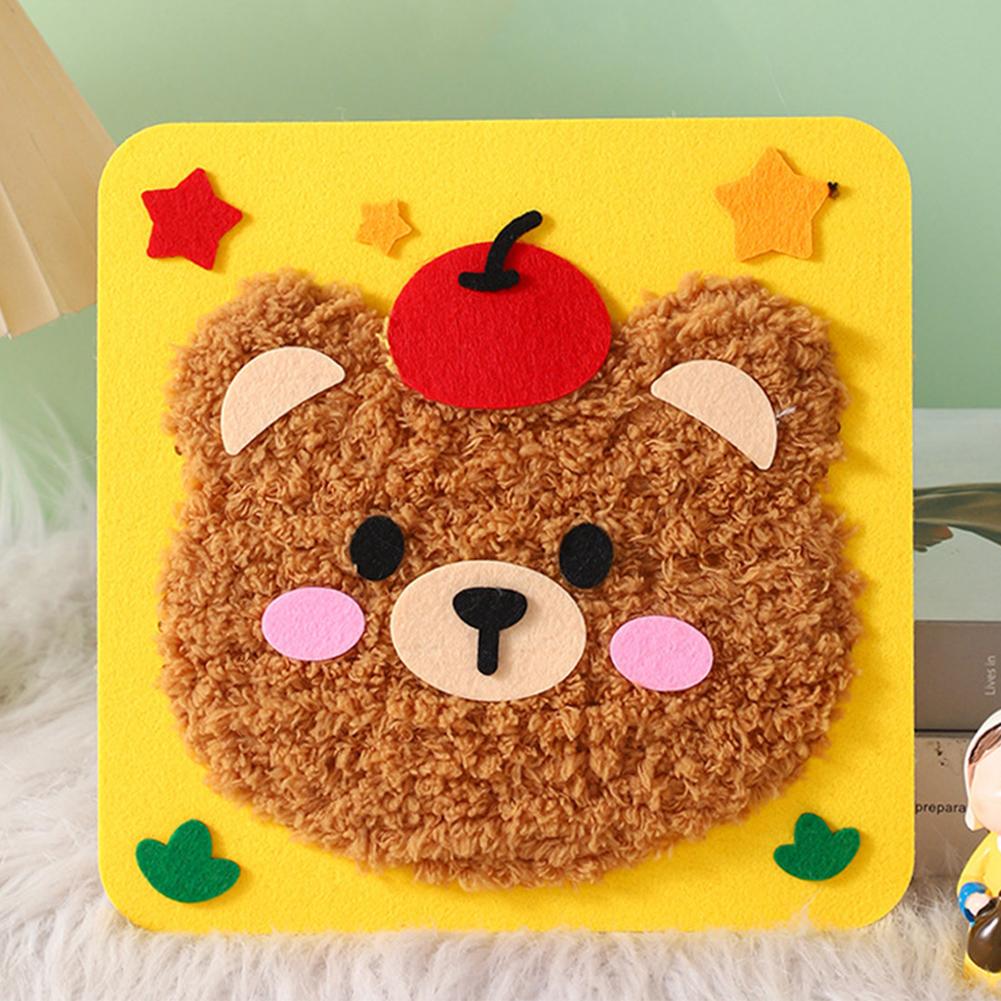 

Незаконченный милый набор для самостоятельного валяния из шерстяного войлока с изображением мультяшных животных, набор для валяния из игл, набор материалов для игл, подарок для детей-новичков Bear