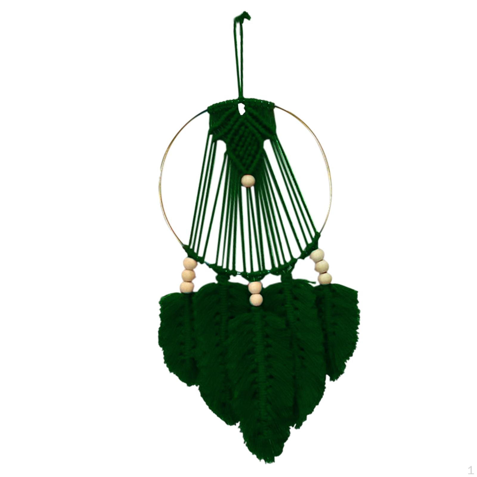 

Панно макраме ручной работы для бохо-декора дома зелёный