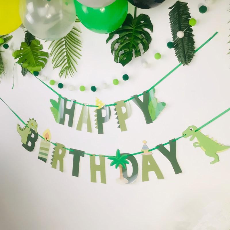 dinosaur party Banner Garland Hanging swirls decor boys dinosaur Birthday decor Banner dino Birthday Party Decoration dino party