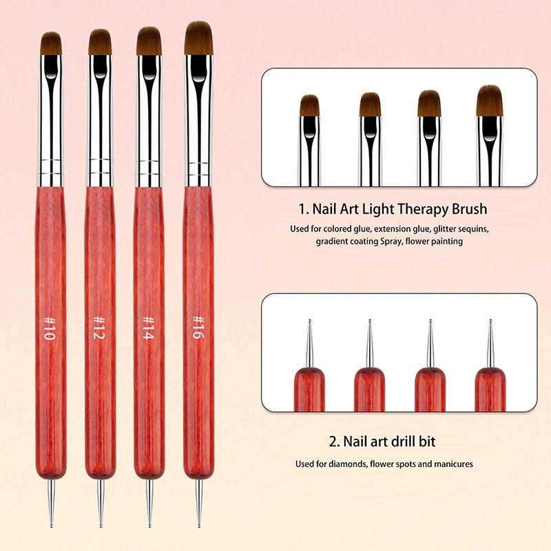 Dual-Ended Nail Art Brushes And Dotting Pens Set Professional Manicure Detailing Tools Rhinestone Gel Painting Manicure Tool