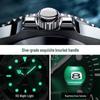 Men's Green Water Ghost Quartz Watch with Calendar & Steel Band