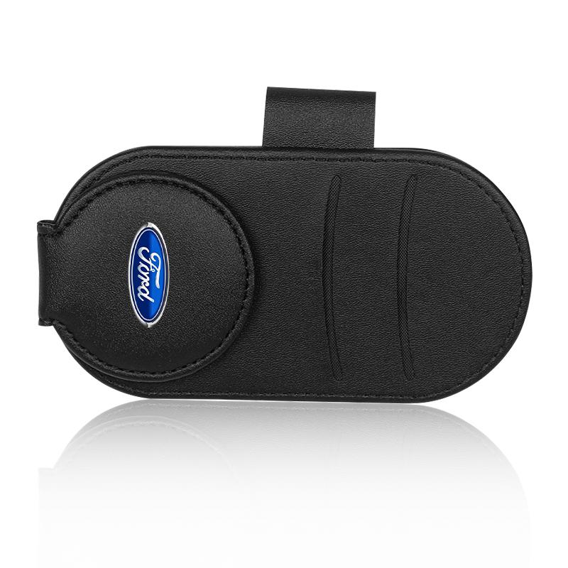 Car Leather Glasses Clip Sun Visor Multi-function Sunglasses Clip Car Accessories For Ford Fiesta MK7 Mondeo MK4 ST Focus MK1 MK2 MK3 Focus 2 3 4