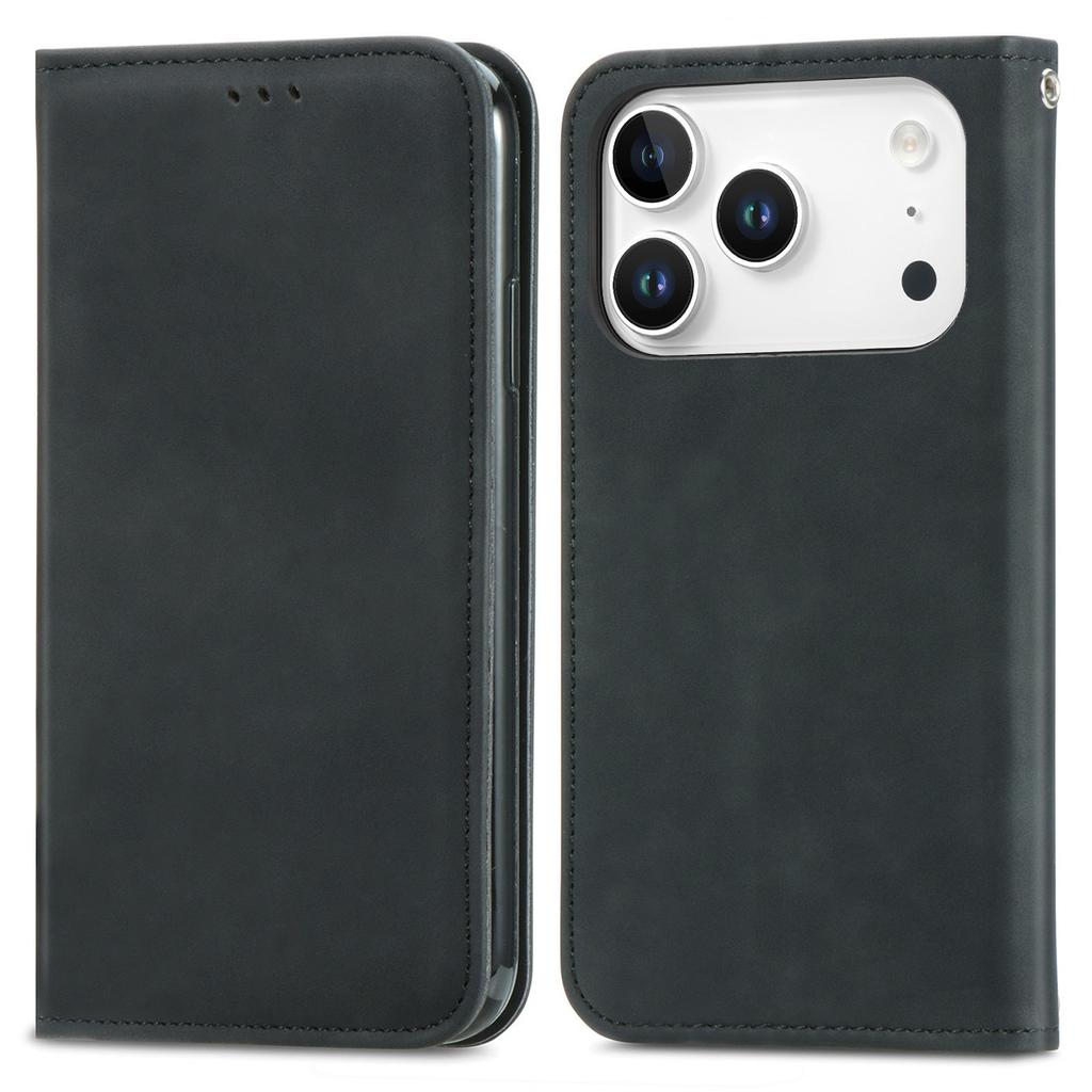 For iPhone 17 Pro Max Leather Case with Card Holder Magnetic Absorption Phone Cover