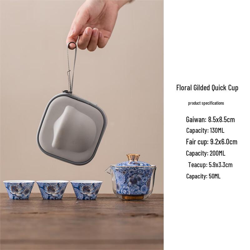 Blossom Portable Ceramic Tea Set