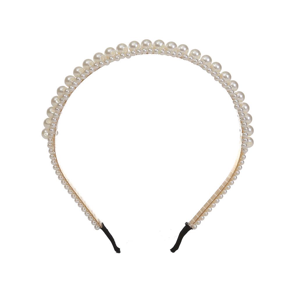 "Korean Style Pearl Bridal Headband - Handmade Fashion Accessory"