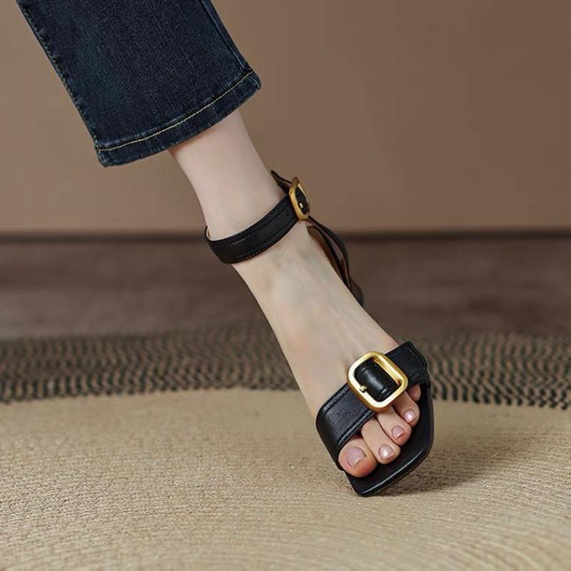 Summer Peep Toe High Heel Women Sandals Sexy Buckle Strap Ankle-wrap Ladies Sandals Club Shoes Sandals for Women Zapatos Mujer