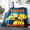 Custom Name Minions Card flannel Blanket for Super Soft Cute Comfort Blanket for Travel Bedding Couch Sofa Blanket