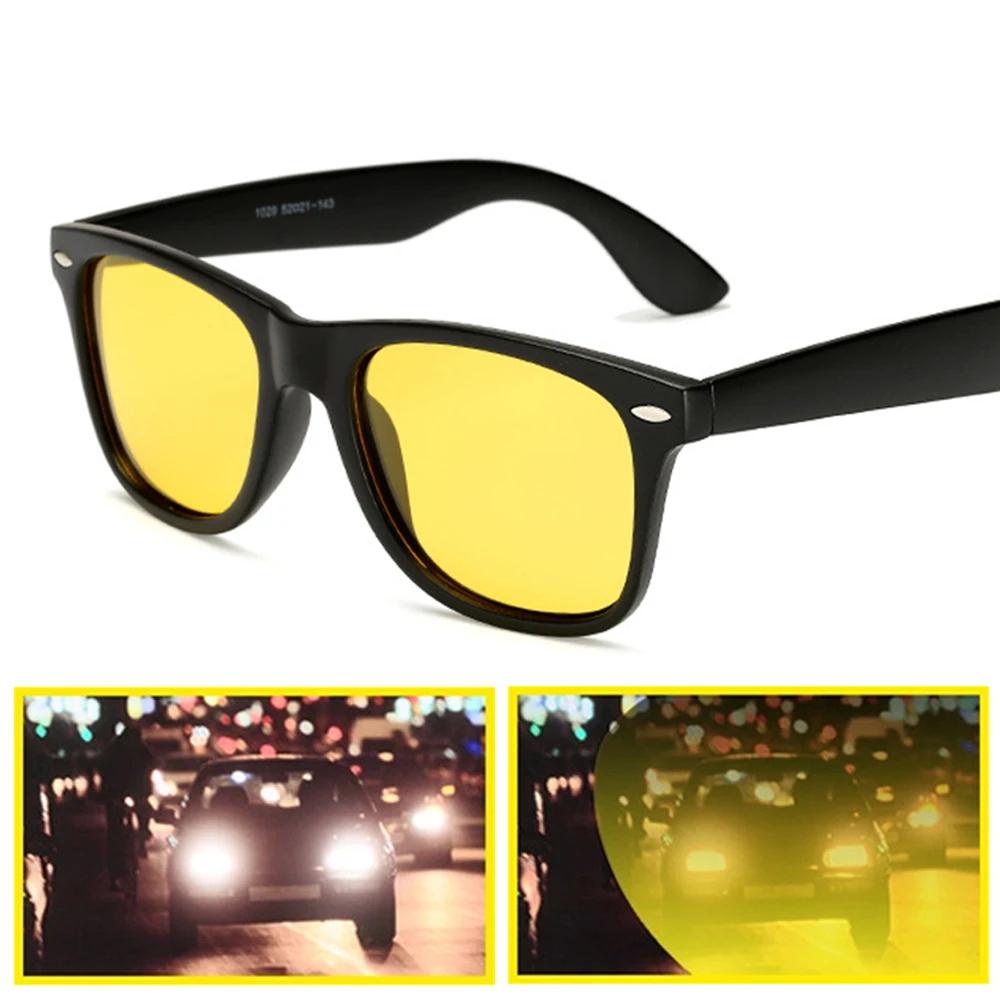 Night Driving Glasses Men Classic Square Sunglasses Uv400 Yellow Lens Sunglasses For Women Car Driving Goggles