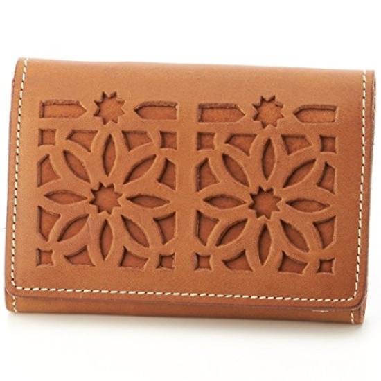 

Genten Business Card Holder, Cutwork, Brown