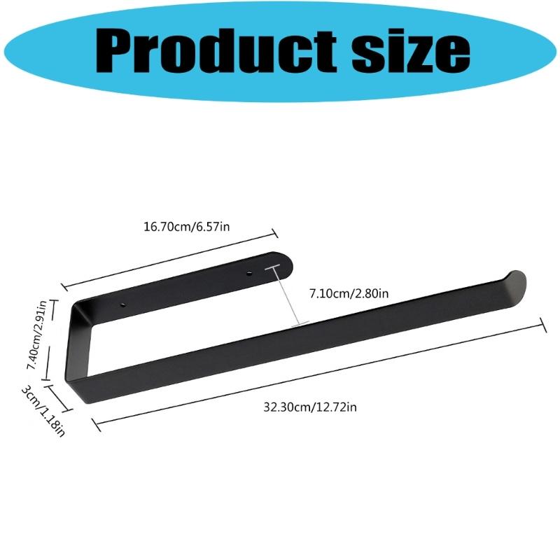 Under Cabinet Toilet Roll Storage Rack Stainless Steel Paper Towel Holder Rustproof Towel Hanger Storage Shelf